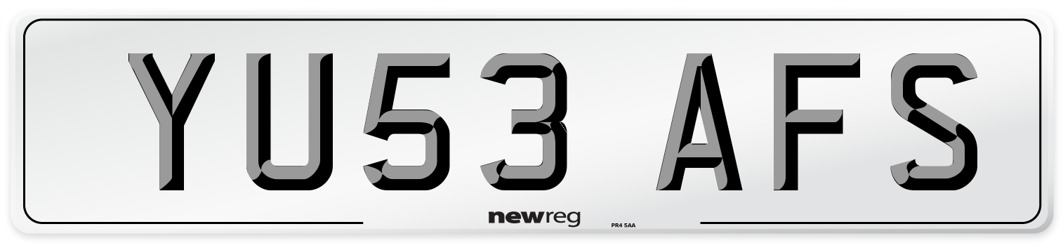 YU53 AFS Number Plate from New Reg